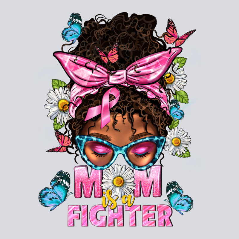 Mom Is A Fighter And Afro Messy Bun Mom Zipper Hoodie by BundleAndBundleShop | Teevron