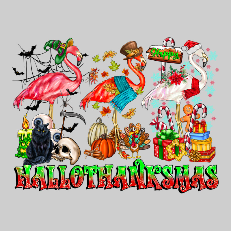 Happy Hallothanksmas Flamingo Premium Sweatshirt by CowhideDigitalArt | Teevron