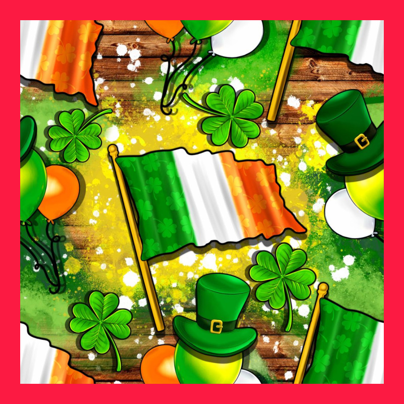Ireland Flag With St. Patrick's Day  Digital Paper Zipper Hoodie by BundleAndBundleShop | Teevron