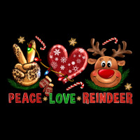 Peace Love Reindeer Christmas Heavy Core Tee | Teevron