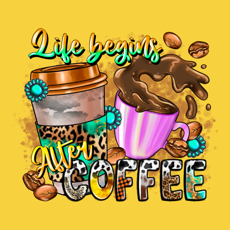 Life Begins After Coffee Premium Sweatshirt by CowhideDigitalArt | Teevron