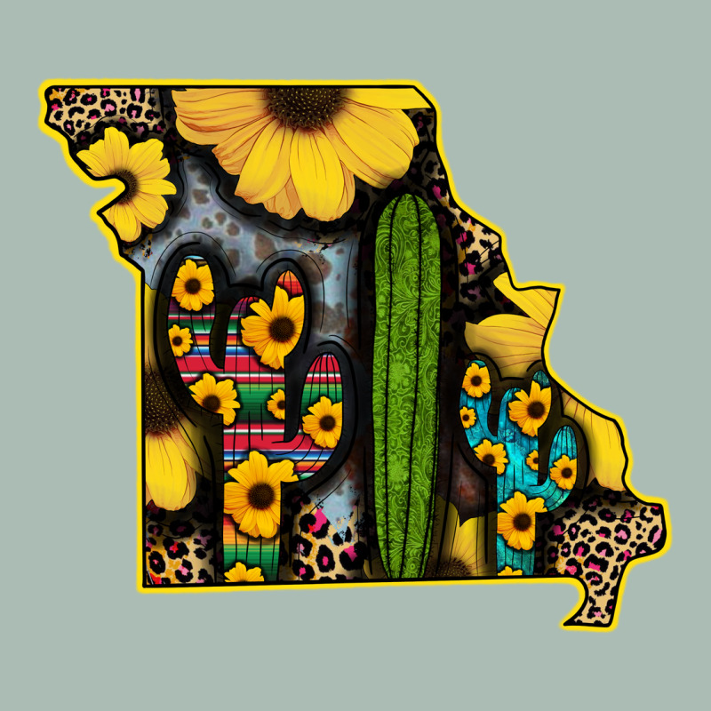 Western Missouri Map Sunflower And Cactus Pattern Classic Tee by Bettercallsaul | Teevron