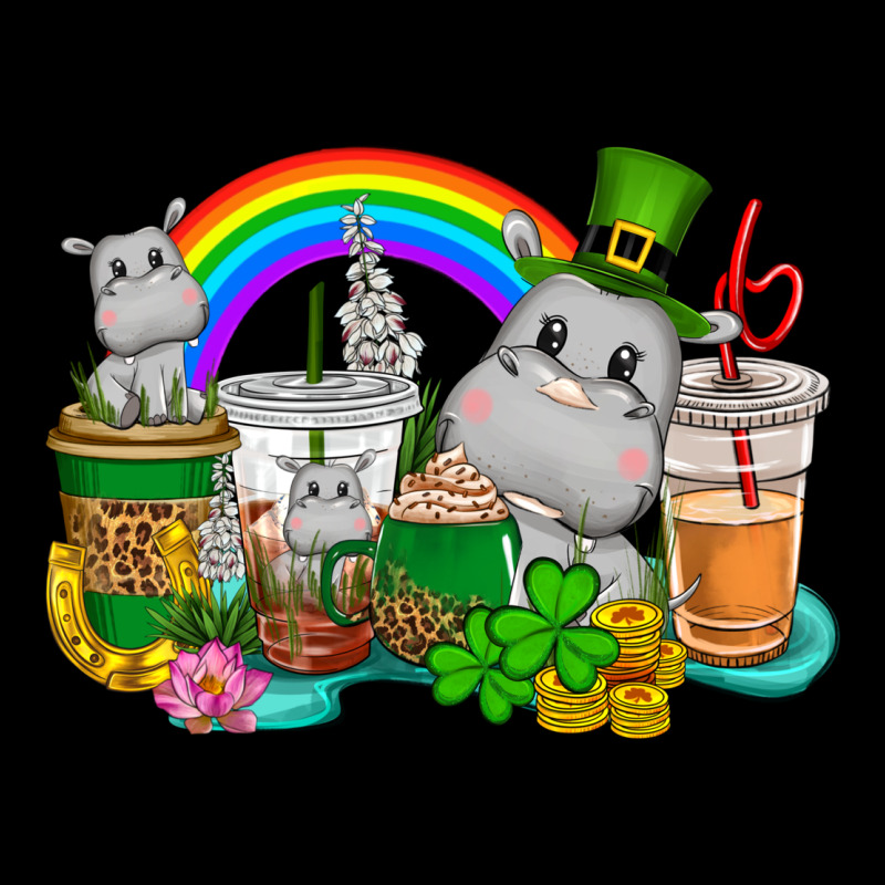 St. Patrick's Hippopotamus Coffee Cups Heavyweight Sweatshirt by CowGirlArtShop | Teevron