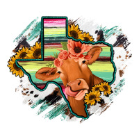 Western Texas Flag Cow Portrarit | Teevron