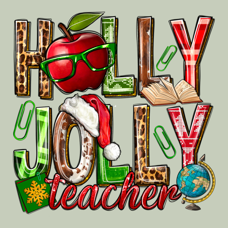 Holly Jolly Teacher Ladies Tee by NancyCooperArtShop | Teevron