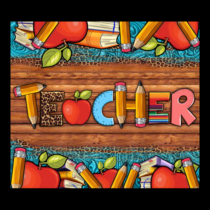 Teacher And Pens Apples Books Leopard And Tooled Leather Tumbler Urban Hoodie by Artiststas | Teevron