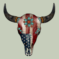 American Bull Skull Gemstone Ladies Tee | Teevron