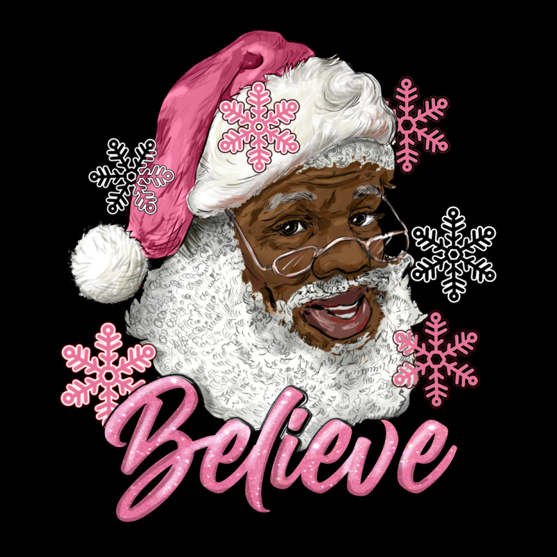 Pink Christmas African American Santa Believe Premium Tee by RanaPortraitStore | Teevron