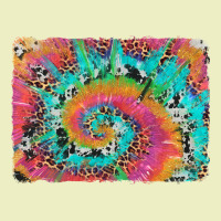 Tie Dye Leopard Cowhide Glitter Background Urban Hoodie | Teevron