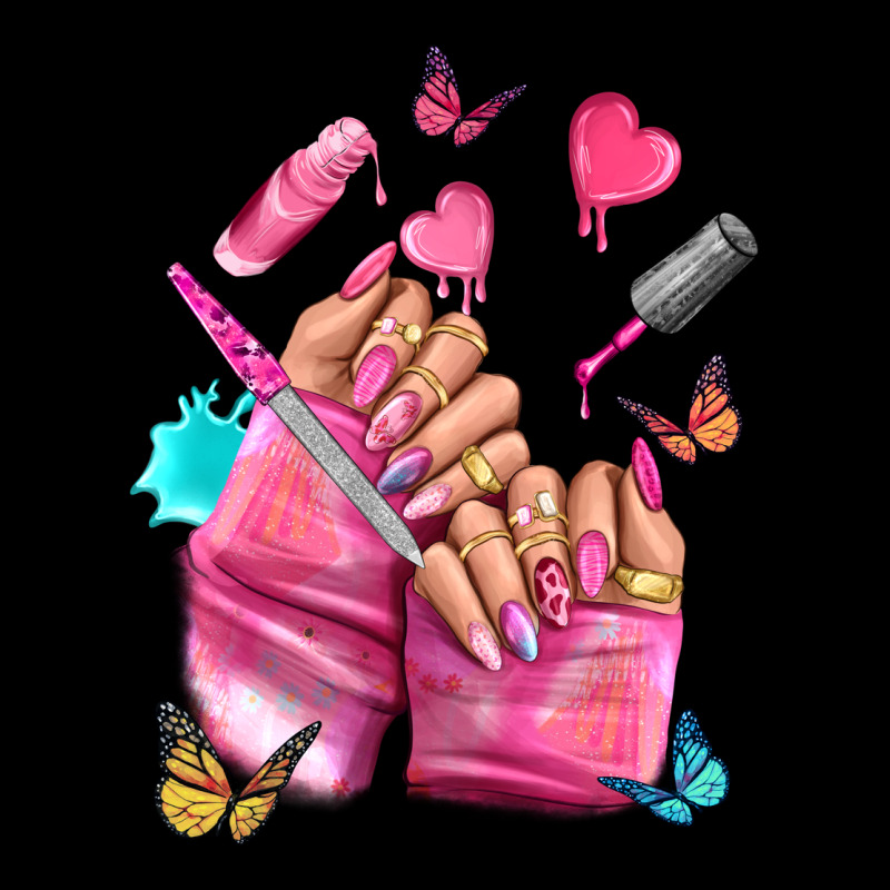 Pink Nail Art Hand Heavy Core Tee by NancyCooperArtShop | Teevron