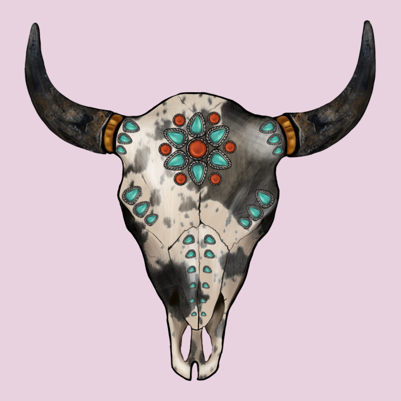 Cowhide Bull Skull Ladies Tee by Jasminsmagicworld | Teevron
