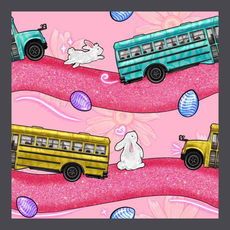 Easter School Bus Seamless Pattern Zipper Hoodie by BundleAndBundleShop | Teevron