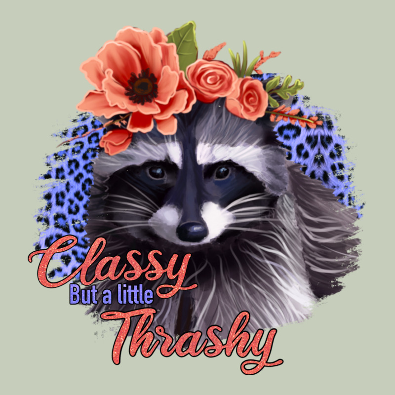 Classy But A Little Thrashy Racoon With Flowers Ladies Tee by Jasminsmagicworld | Teevron