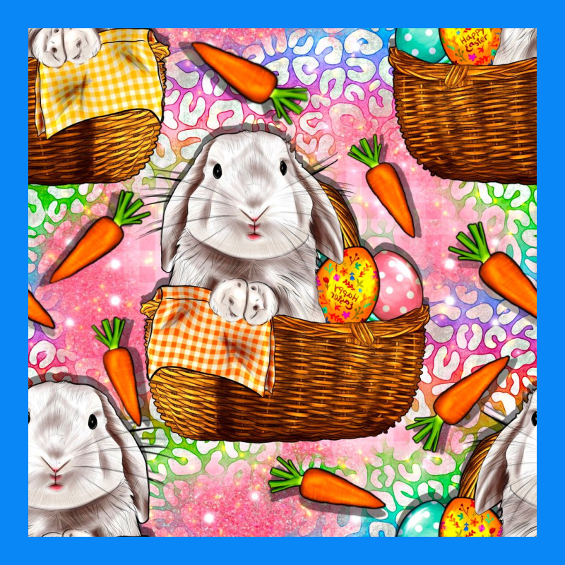 Easter Bunny With Hamper Seamless Pattern Zipper Hoodie by BundleAndBundleShop | Teevron