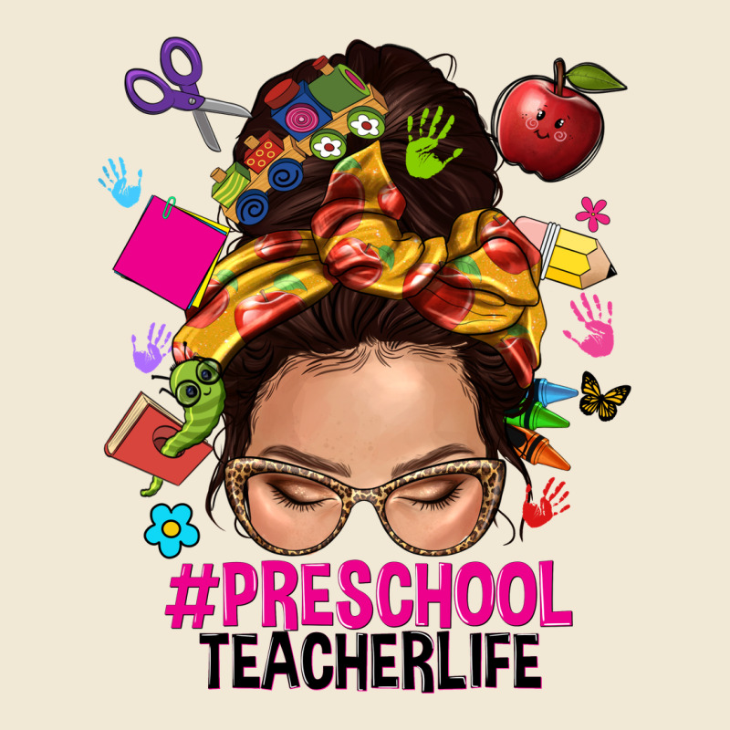 Preschool Teacher Life  Messy Bun Ladies Tee by NancyCooperArtShop | Teevron