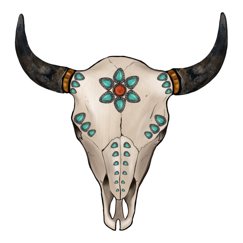 Turquoise Bull Skull Ladies Tee by Jasminsmagicworld | Teevron