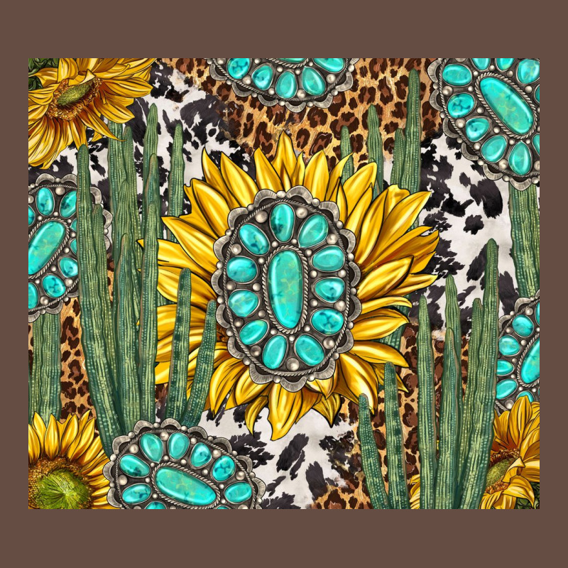 Western Cactus With Sunflowers And Turquoise Tumbler Tbs Long Sleeve Tee by TumblerDesignByShophia | Teevron