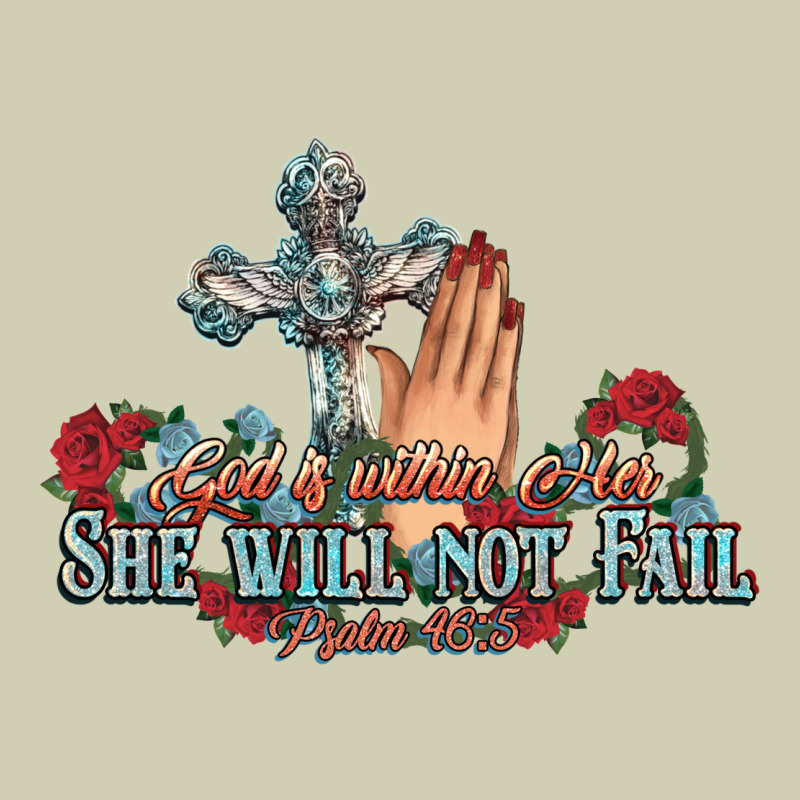 She Will Not Fail Psalm Christian Cross Pray Heavy Core Tee by NancyCooperArtShop | Teevron