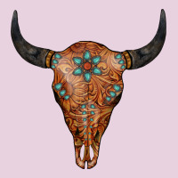 Western Tooled Leather Bull Skull Ladies Tee | Teevron