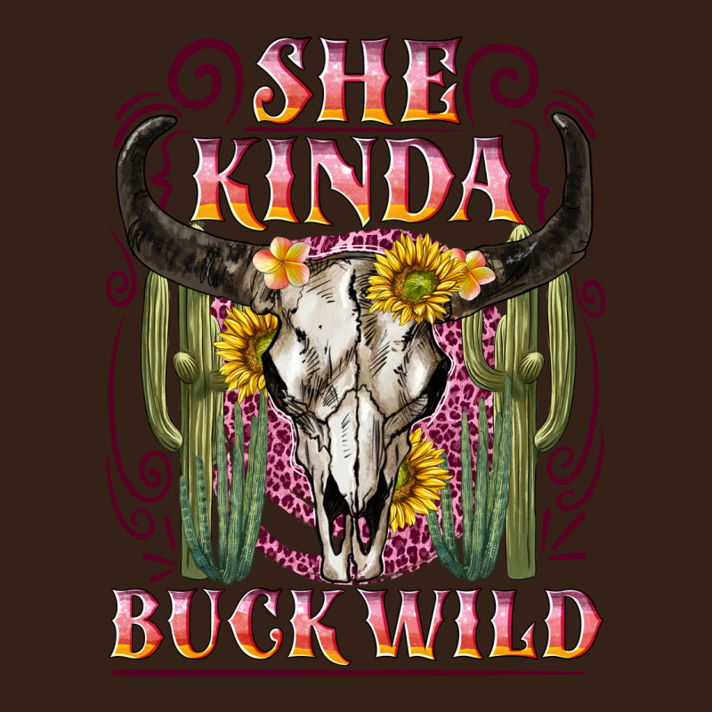 She Kinda Buck Wild With Bull Skull Heavy Core Tee by NancyCooperArtShop | Teevron