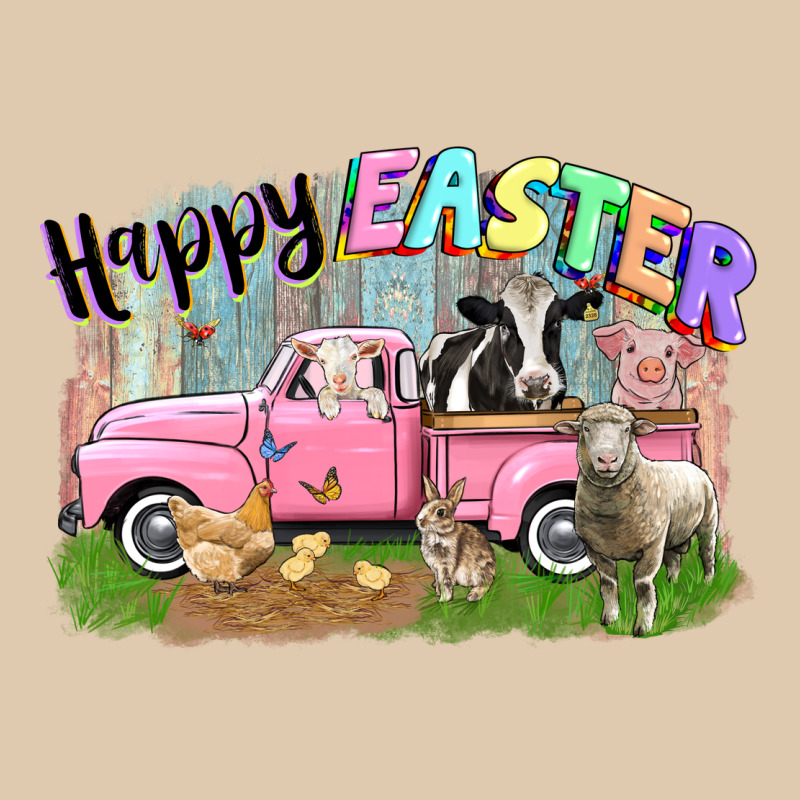 Happy Easter Truck With Farm Animals Easter Day Heavyweight Sweatshirt by CowGirlArtShop | Teevron