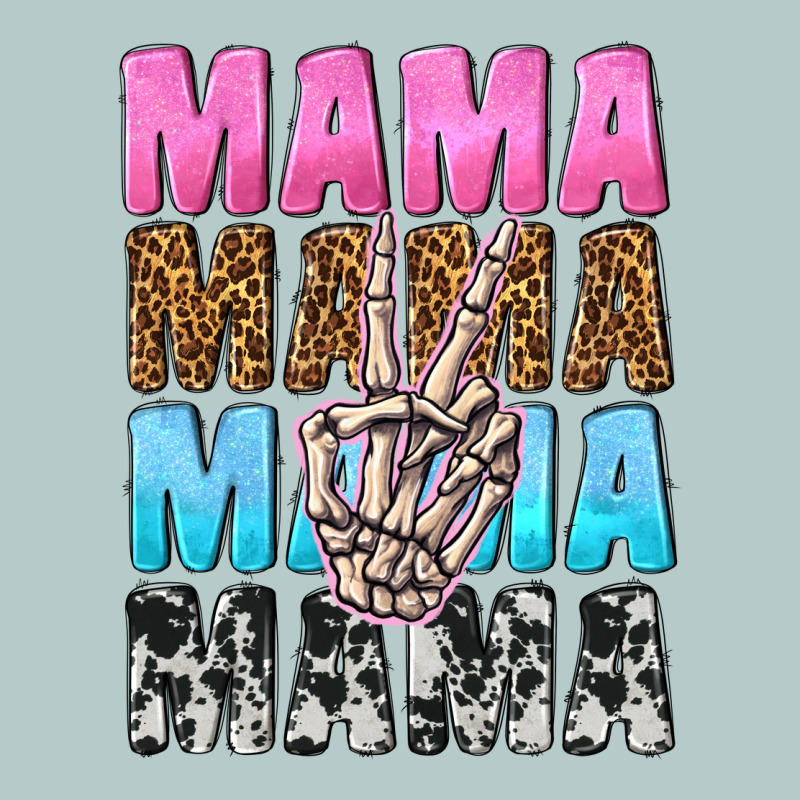 Mama Skeleton Peace Leopard Pattern Heavy Core Tee by NancyCooperArtShop | Teevron