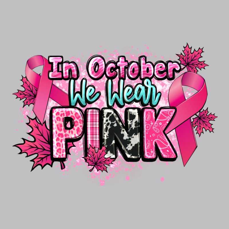 In October We Wear Pink Cancer Awareness Long Sleeve Tee by HowdyJamesFarm | Teevron