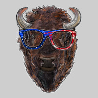 Bison With American Flag Glasses Premium Tee | Teevron