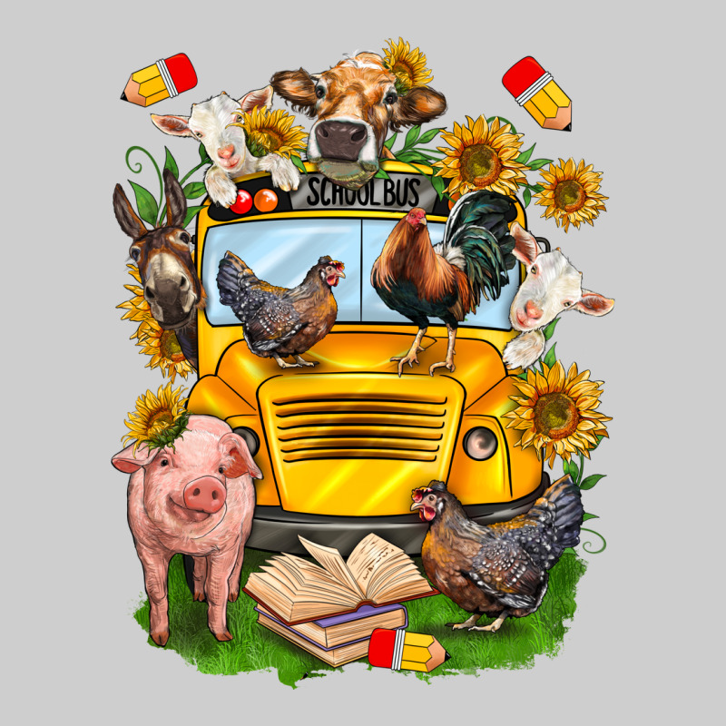 Farm Animals With School Bus Premium Tee by NancyCooperArtShop | Teevron