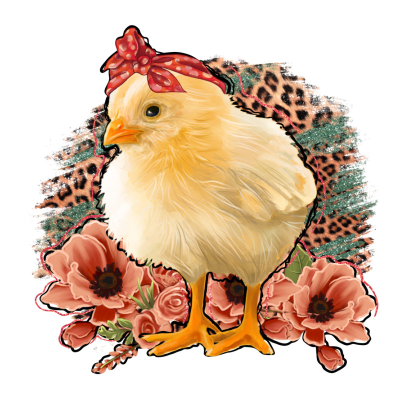 Chick With Flowers Feopard Ladies Tee by Jasminsmagicworld | Teevron