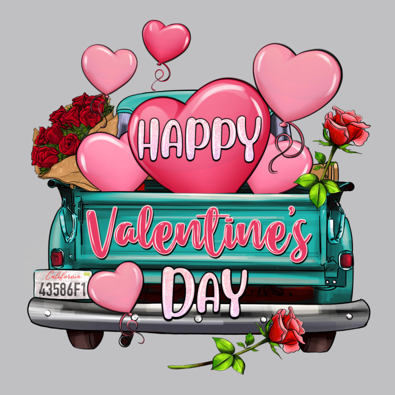 Happy Valentine's Day Turquoise Truck Long Sleeve Tee by HowdyJamesFarm | Teevron