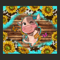 Western Cute Cow With Sunflower Heavy Core Tee | Teevron