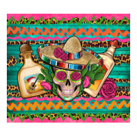 mexican tequila skull roses cactus sombrero | Teevron