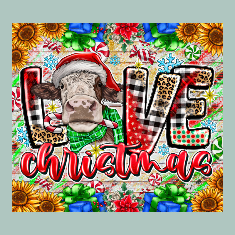 Love Christmas Cow Premium Sweatshirt by CowhideDigitalArt | Teevron