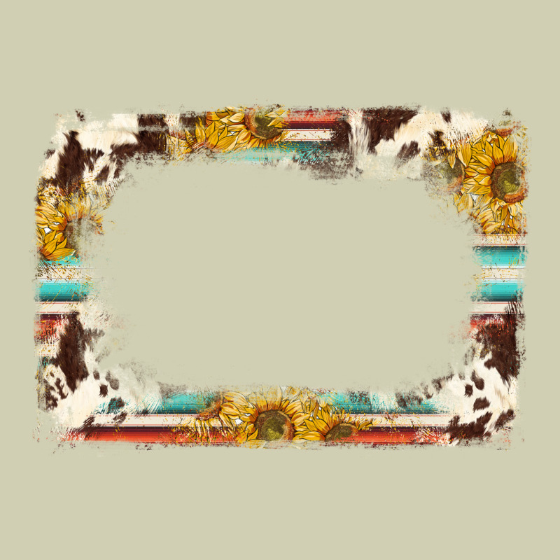 Western Serape Sunflower Background Frame Heavy Core Tee by NancyCooperArtShop | Teevron