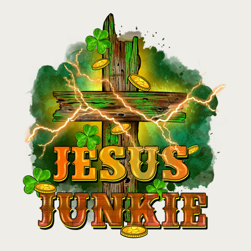 Jesus Junkie St. Patricks Day Zipper Hoodie by FaDigitalArtStudio | Teevron
