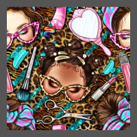Hairdresser Messy Bun Hand Mirror And Scissors With Leopard And Tiger  Zipper Hoodie | Teevron