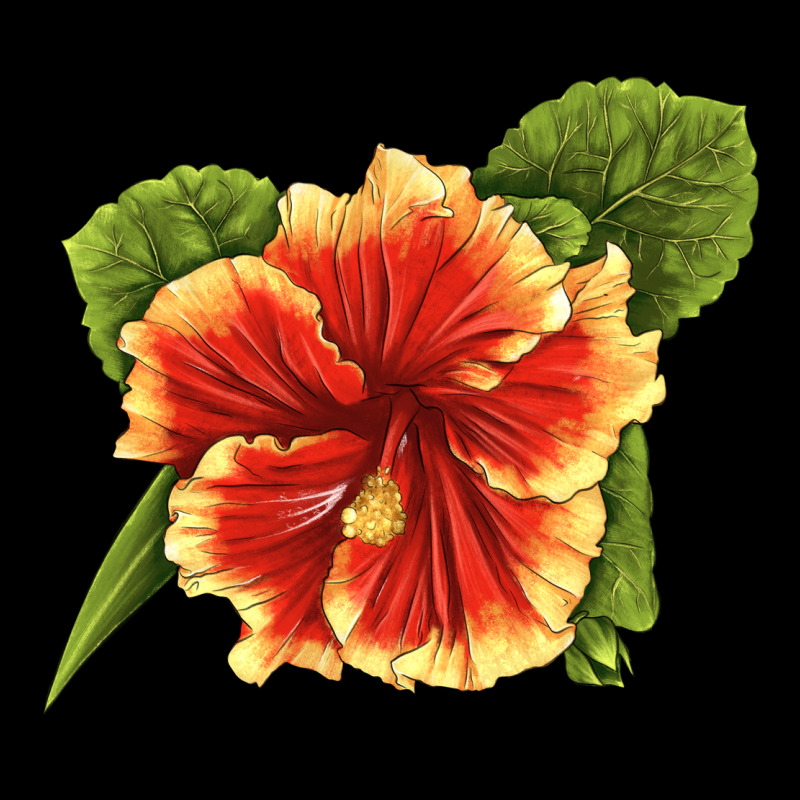 Hawaiian Hibiscus Flower Illustrations Premium Sweatshirt by LillyAllenDesigns | Teevron