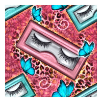 cosmetic fake eyelashes and butterfly with leopard seamless pattern bb | Teevron