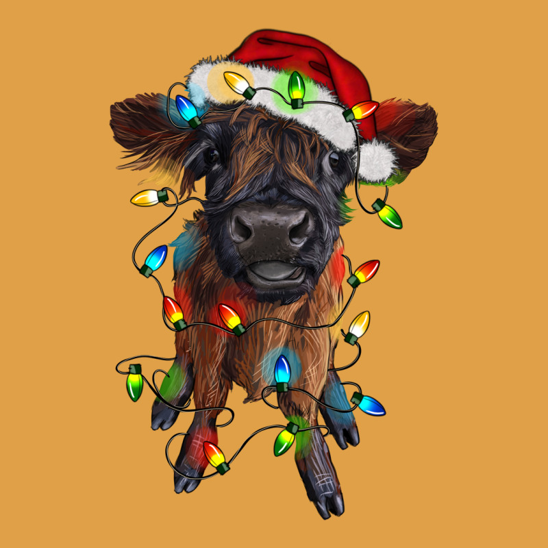 Highland Cow Calf With Christmas Lights Premium Hoodie by RanaPortraitStore | Teevron