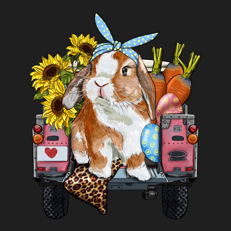Easter Truck With Bunny Sunflowers And Eggs Classic Tee by RanaPortraitStore | Teevron