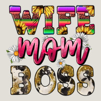 Wife Mom Boss Daisy Heavy Core Tee | Teevron