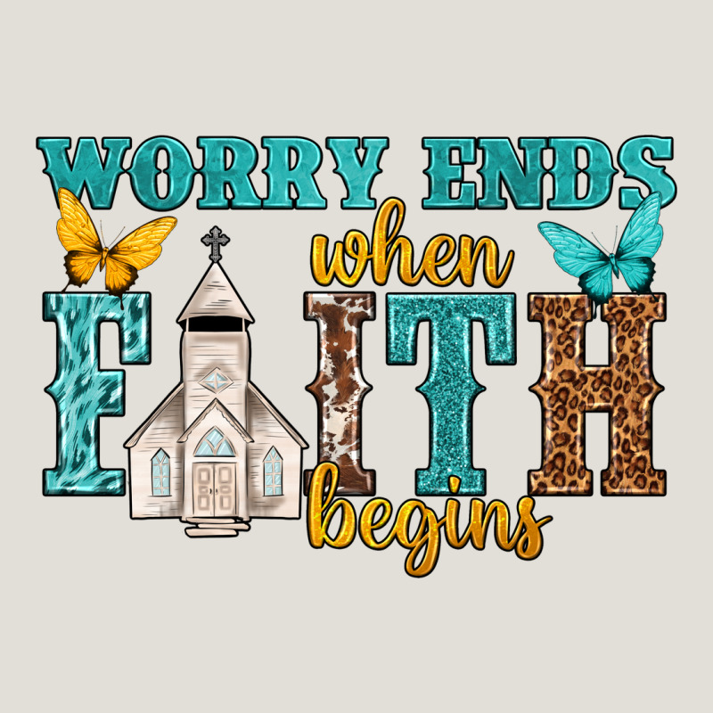 Worry Ends When Faith Begins Heavy Core Tee by NancyCooperArtShop | Teevron