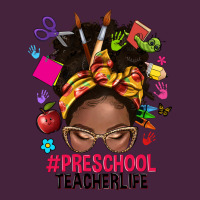 Preschool Teacher Life Afro Messy Bun Premium Tee | Teevron