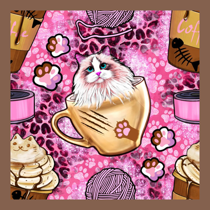 Cat Coffee Cups And Paw With Leopard And Glitter Seamless Pattern Bbs Zipper Hoodie by BundleAndBundleShop | Teevron
