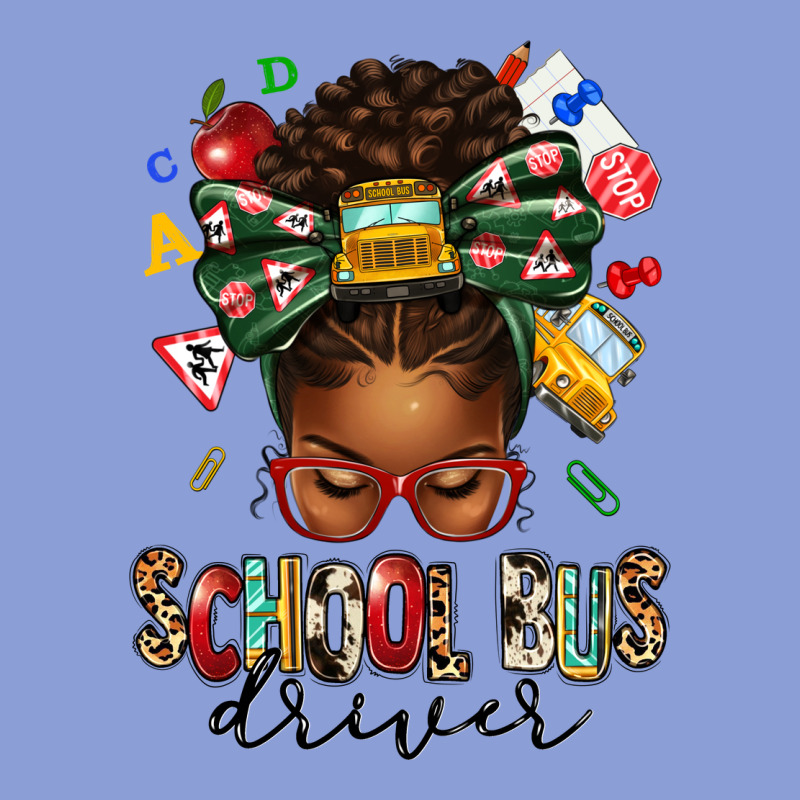 School Bus Driver Afro Messy Bun Long Sleeve Tee by texasbilliewilder | Teevron