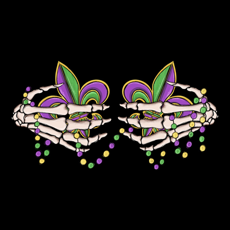 Skeleton Hands Mardi Gras Heavy Core Tee by MaliasSmallBusiness | Teevron