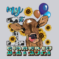 My First Birthday Baby Cow Sunflower Heavyweight Sweatshirt | Teevron