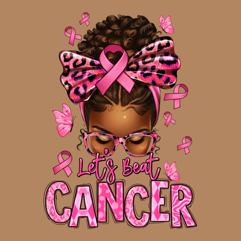 Lets Beat Cancer Afro Messy Bun Long Sleeve Tee by texasbilliewilder | Teevron