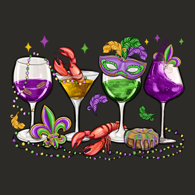 Mardi Gras Wine Glasses Heavy Core Tee by MaliasSmallBusiness | Teevron